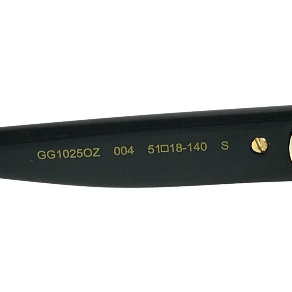 Gucci Eyeglasses Frames GG1025OZ 004 Shiny Black Gold Cat Eye Full Rim 51-18-140 - Picture 9 of 11